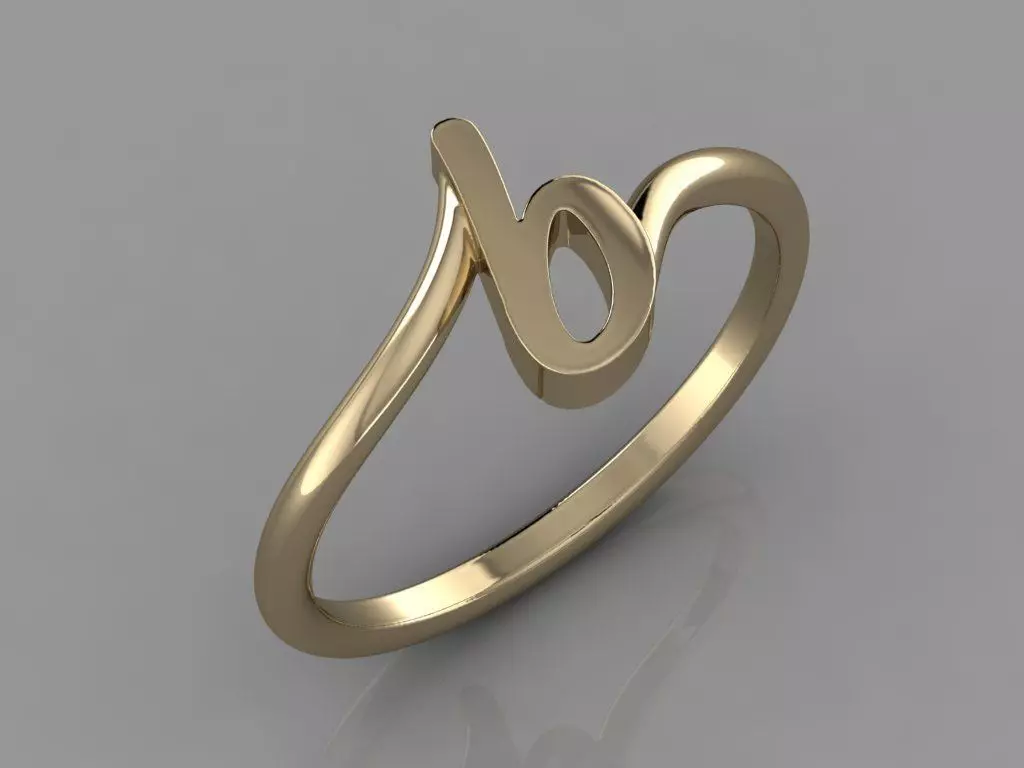 Alphabet Ring  B 3D print model_0