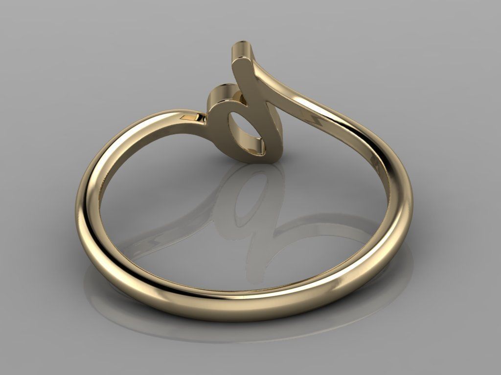 Alphabet Ring  B 3D print model_12