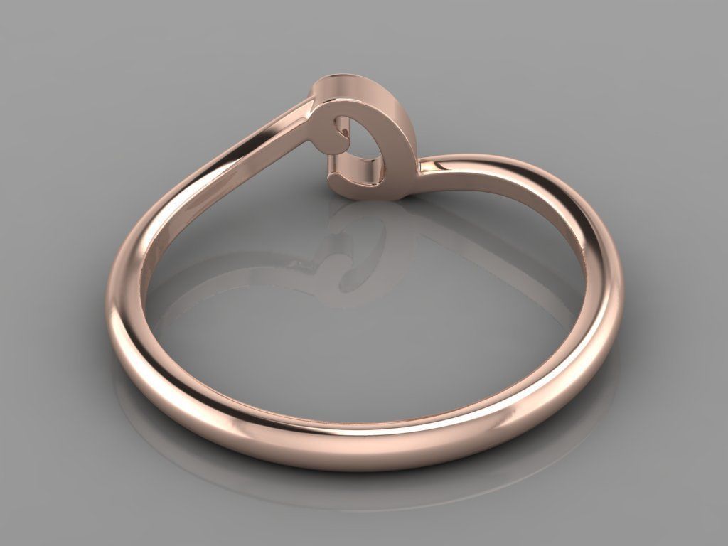 Alphabet Ring C 3D print model_5