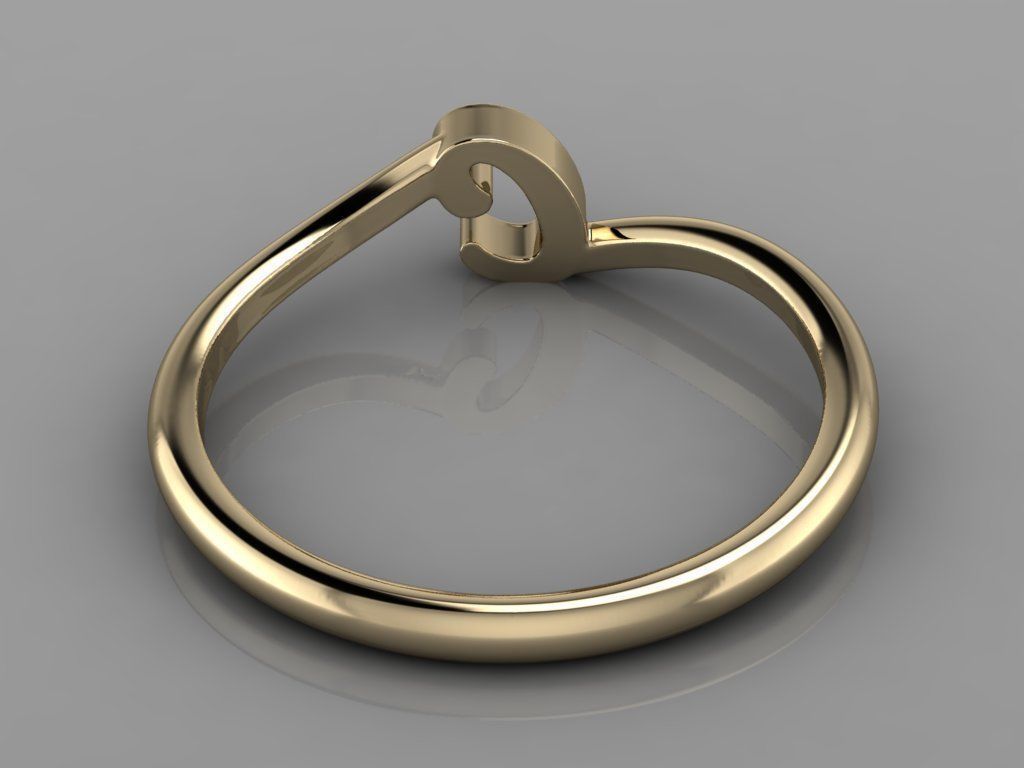 Alphabet Ring C 3D print model_12