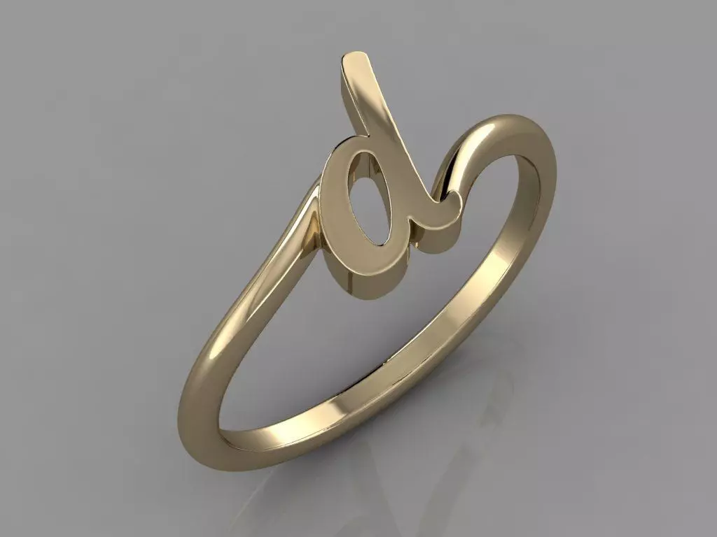 Alphabet Ring D 3D print model