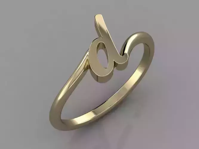Alphabet Ring  D 3D print model