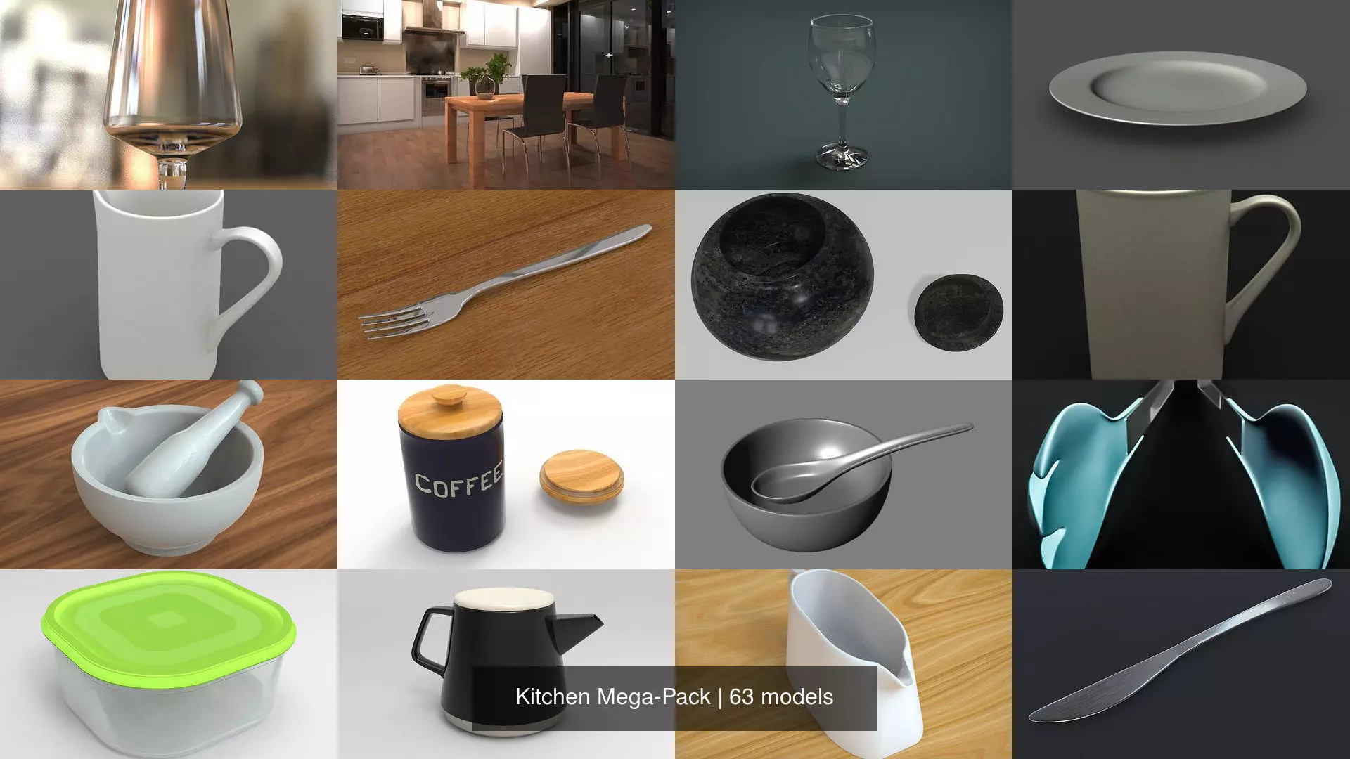 Kitchen 3D Model Mega Pack 3D Model Collection_0