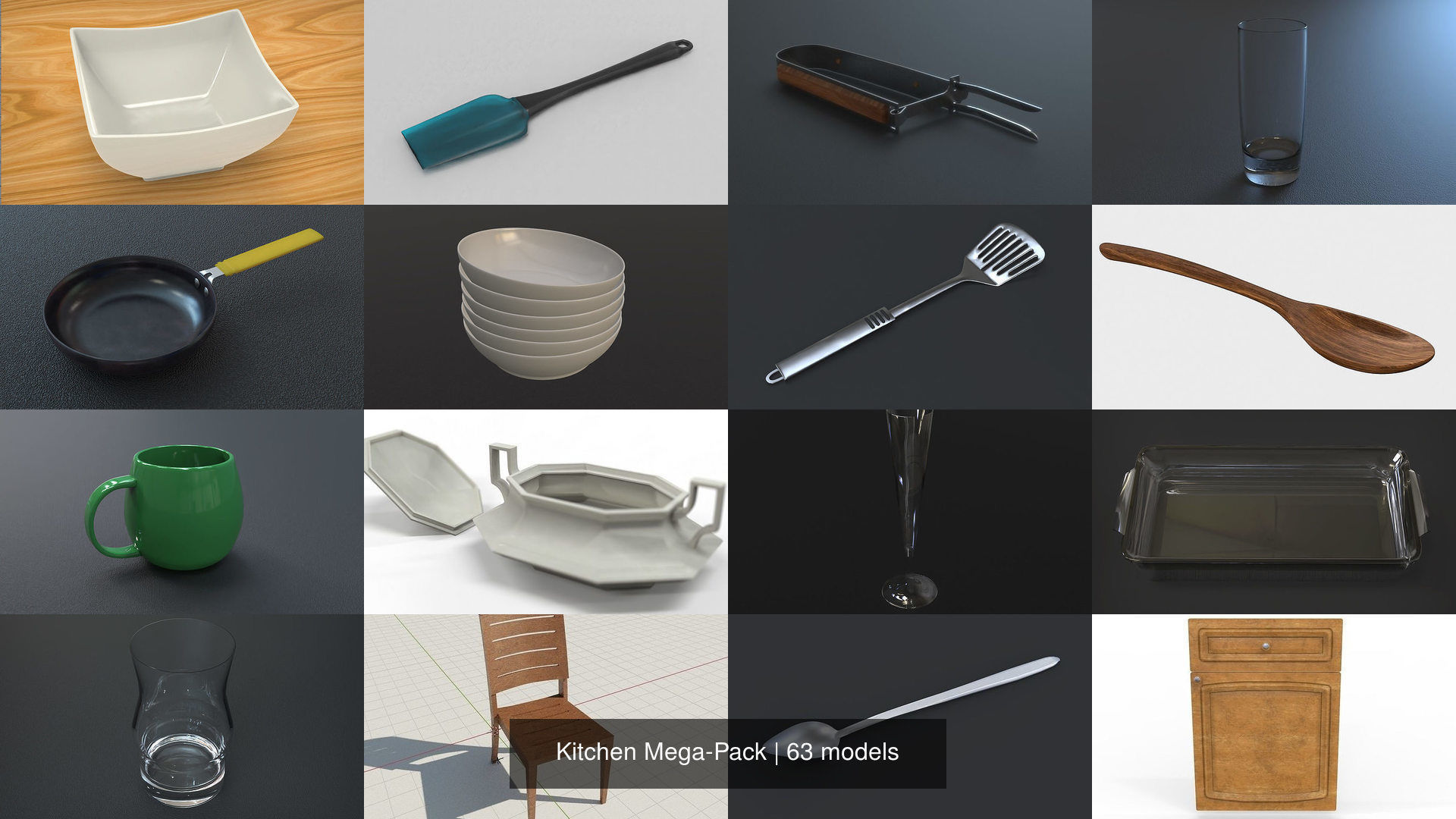 Kitchen 3D Model Mega Pack 3D Model Collection_1