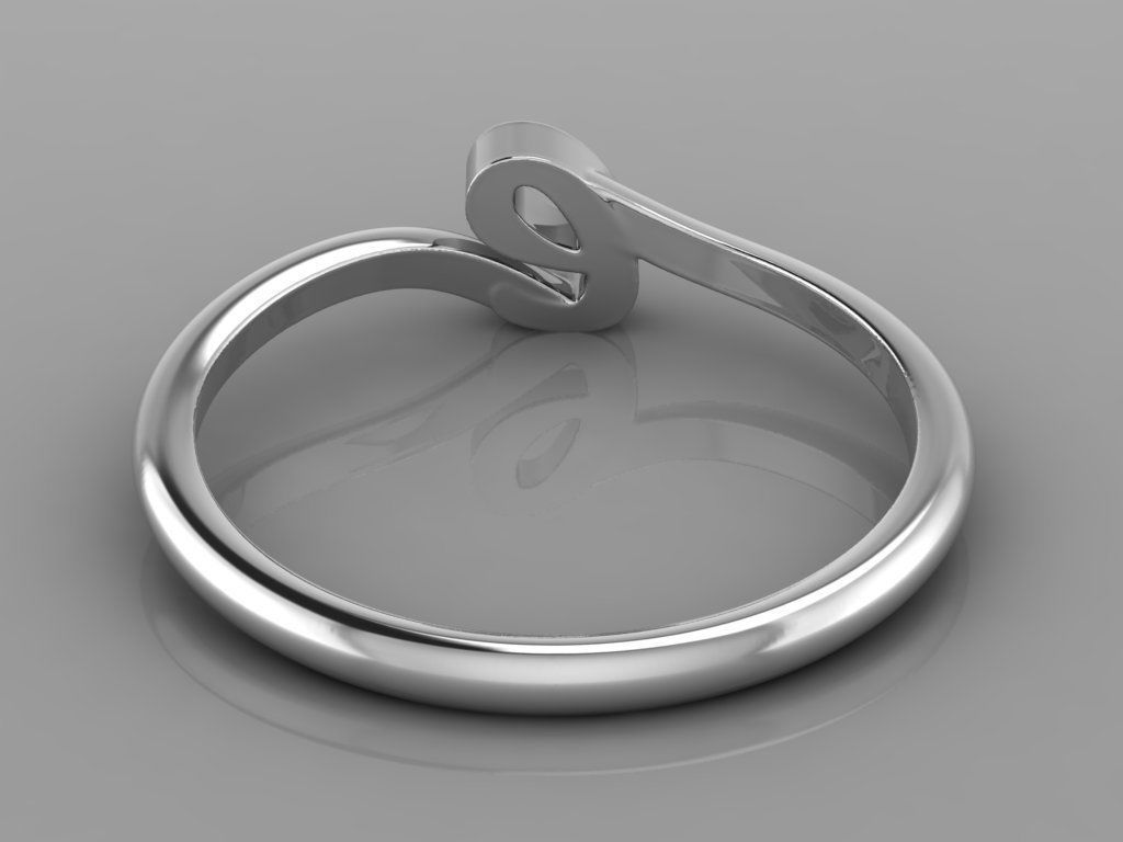 Alphabet Ring E 3D print model_9