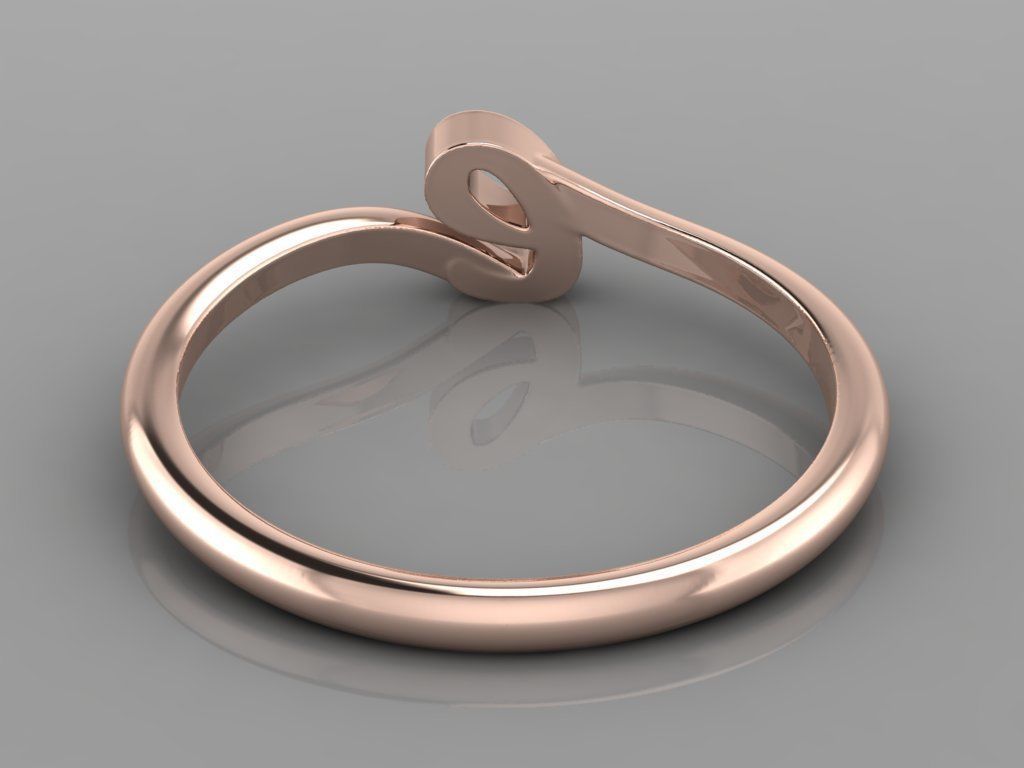 Alphabet Ring E 3D print model_5