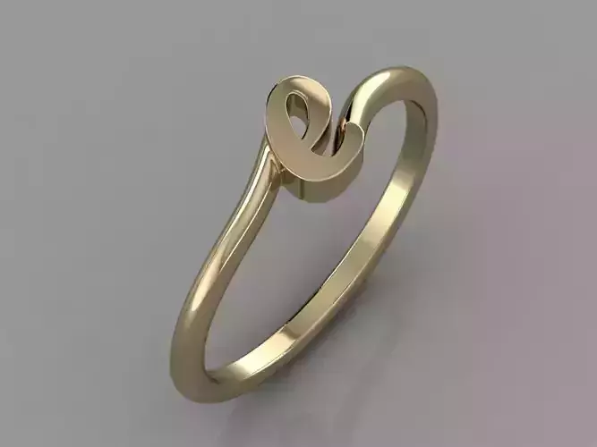 Alphabet Ring E 3D print model