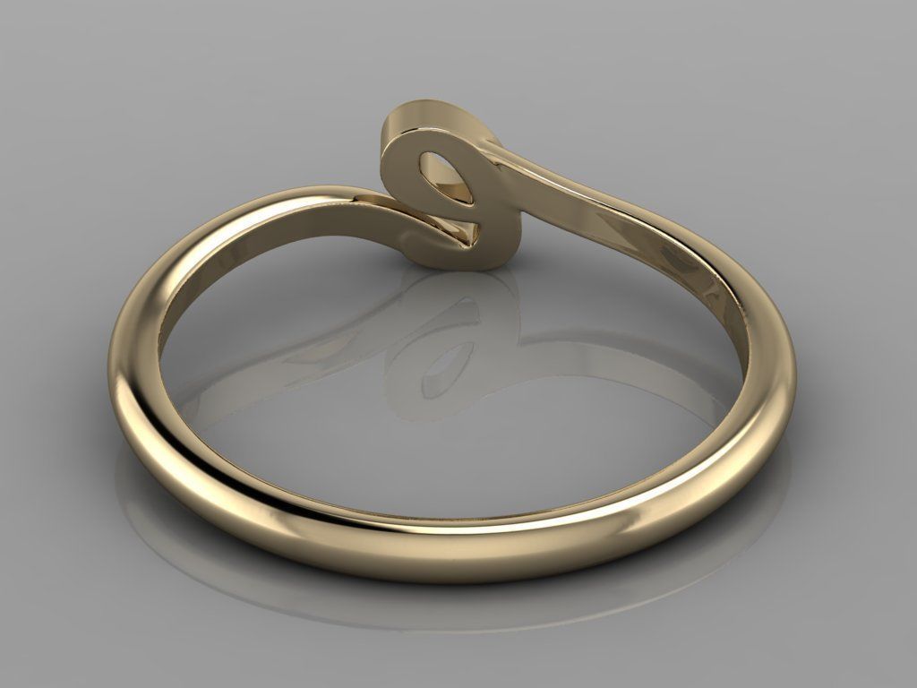 Alphabet Ring E 3D print model_12