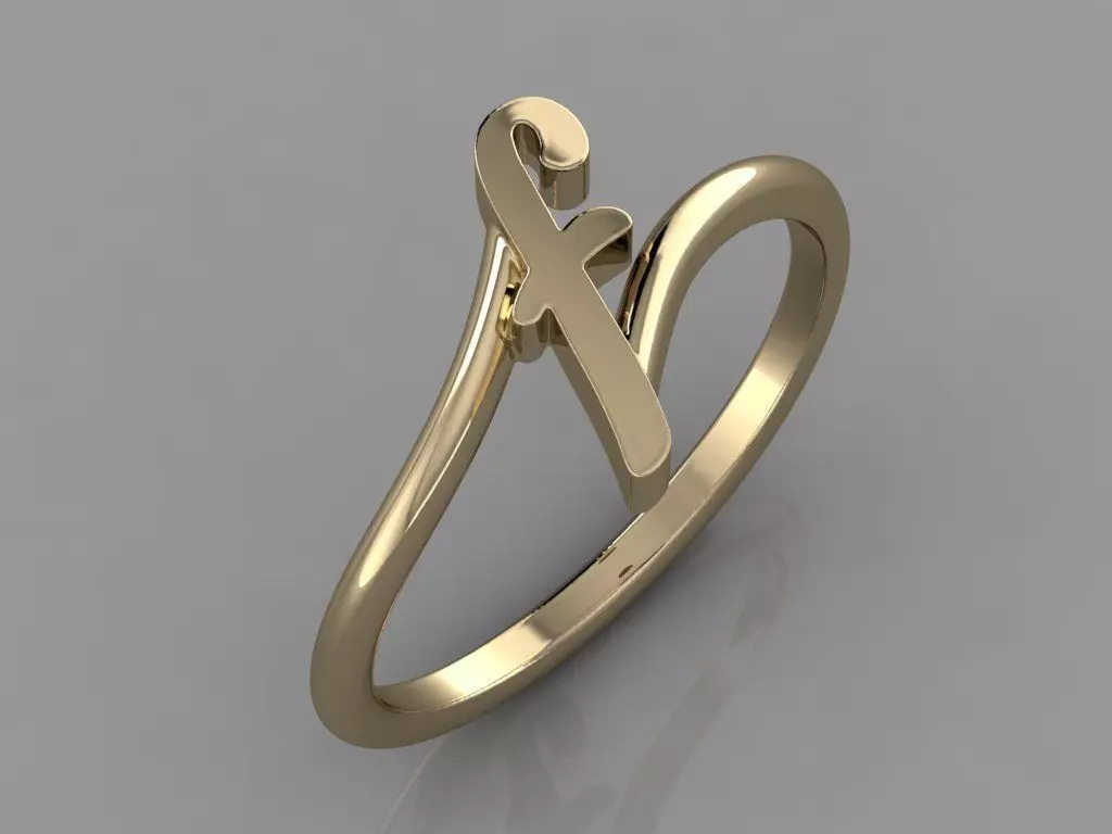Alphabet Ring F 3D print model