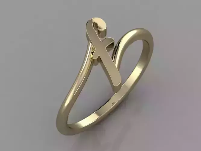 Alphabet Ring F 3D print model