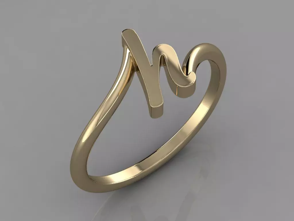Alphabet Ring H 3D print model_0