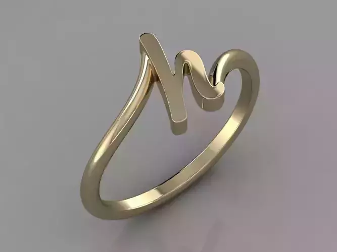Alphabet Ring  H 3D print model