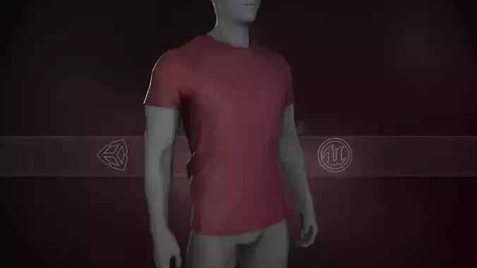 Slim Fit Red T-Shirt Low-poly 3D model