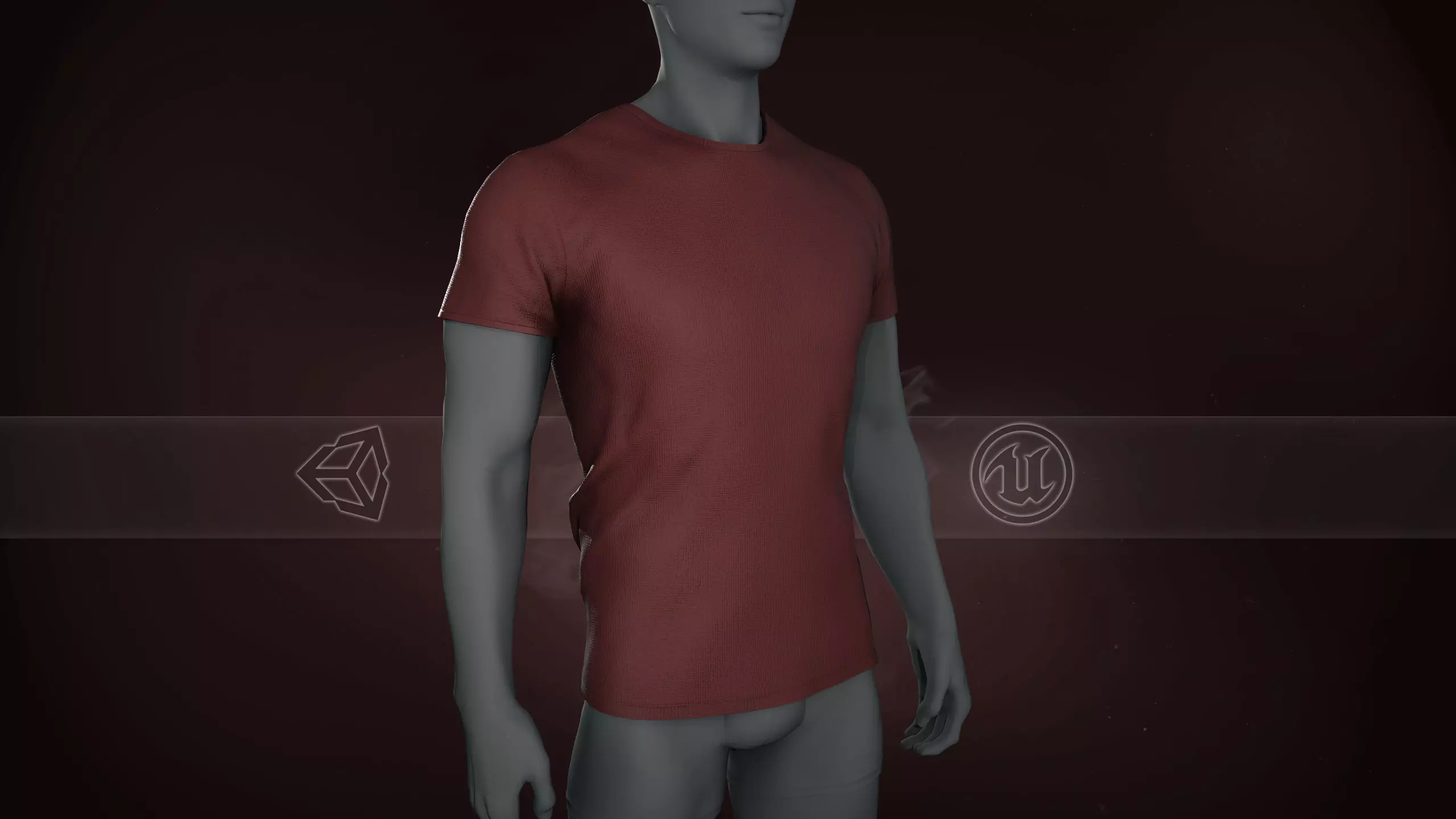 Slim Fit Red T-Shirt Low-poly 3D model