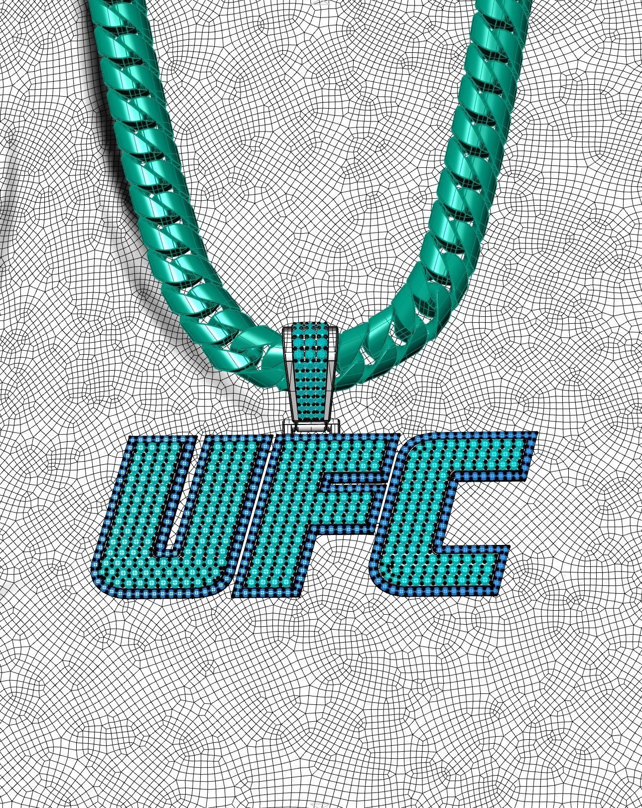 UFC pendant 3D print model_4