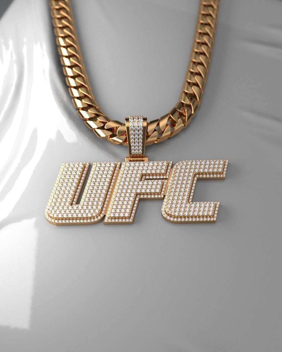 UFC pendant 3D print model_3