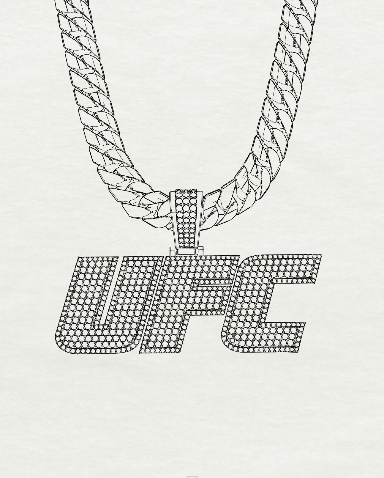 UFC pendant 3D print model_5