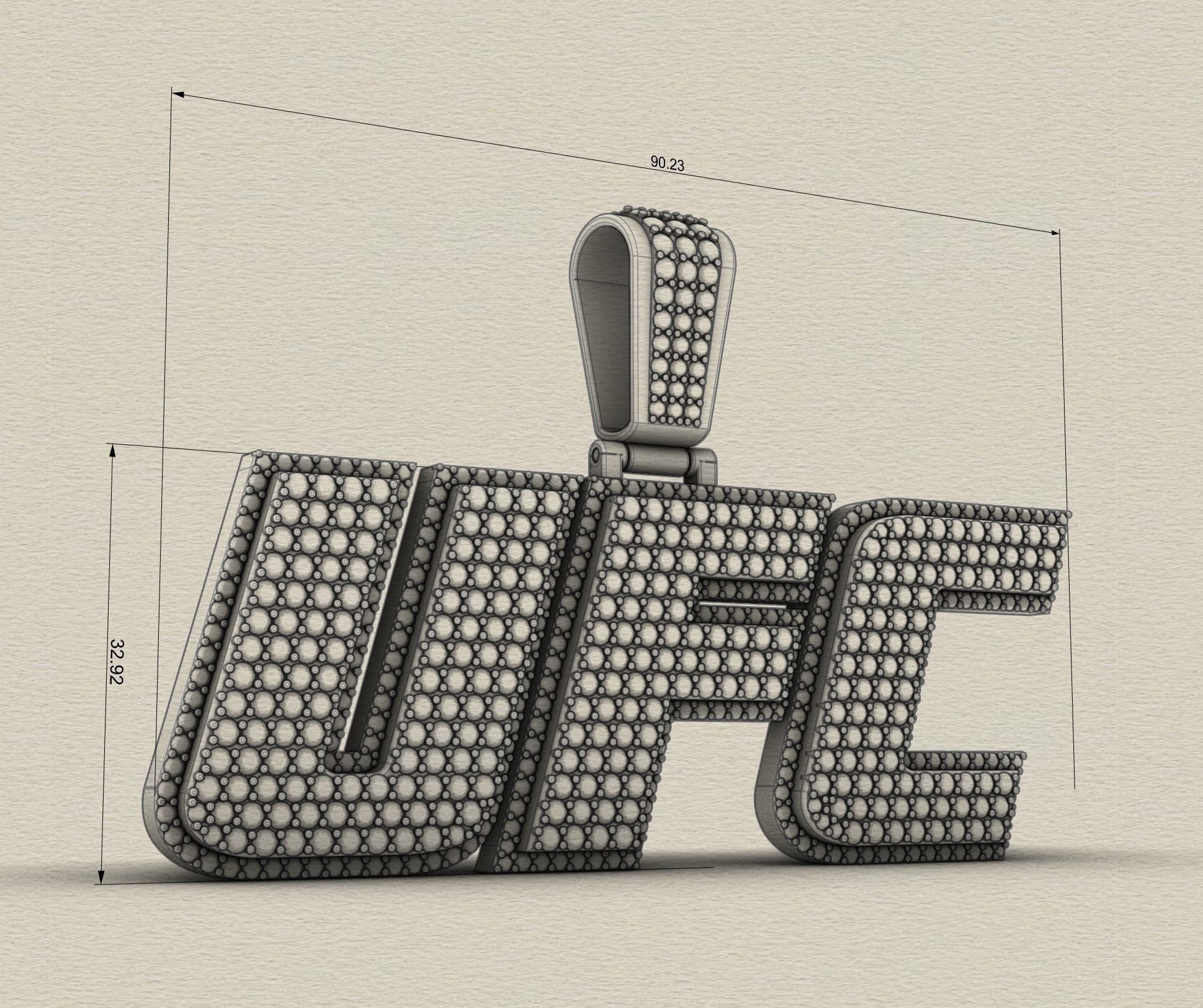 UFC pendant 3D print model_7