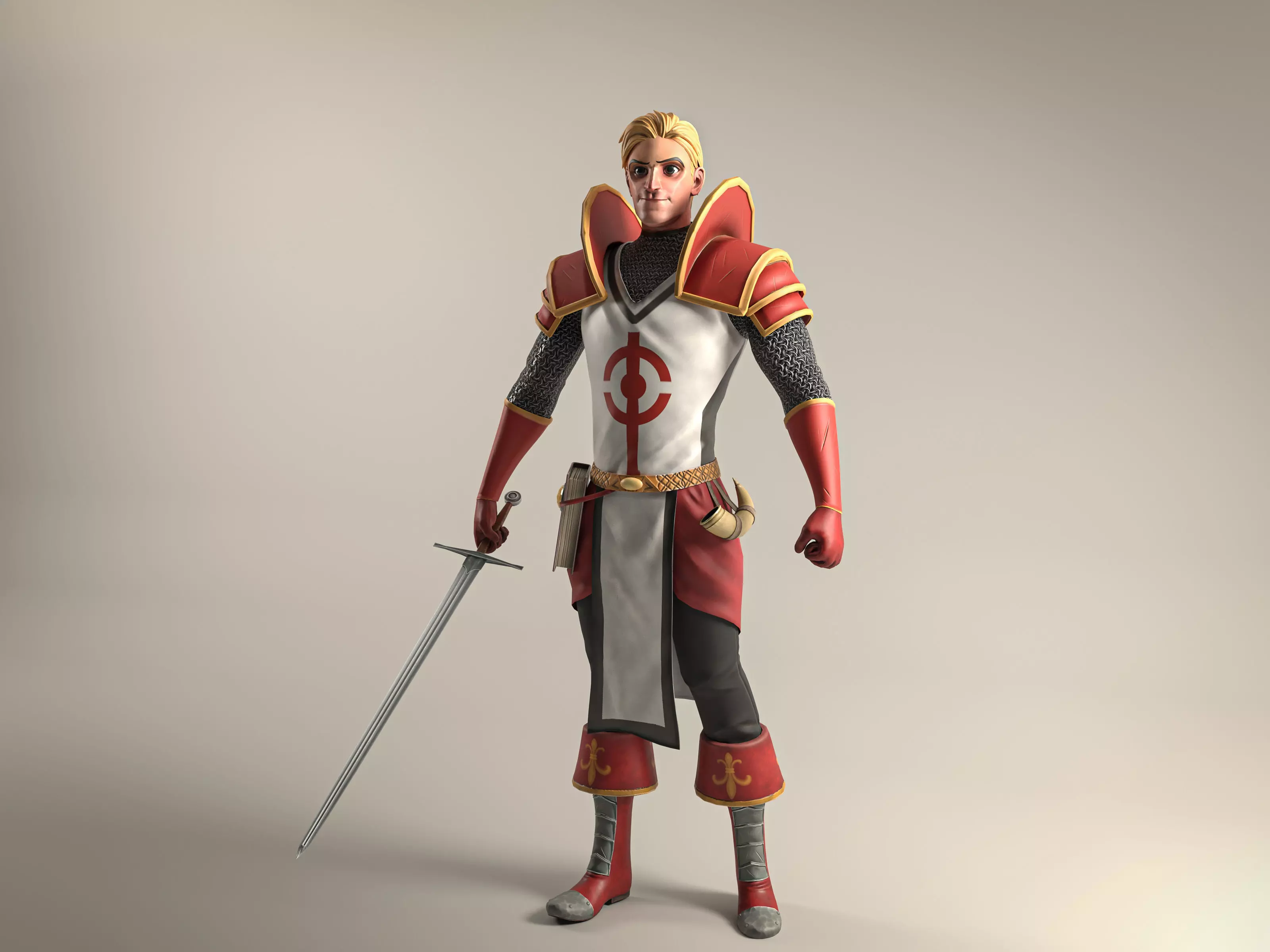 3D model The Knight holding sword VR / AR / low-poly | CGTrader
