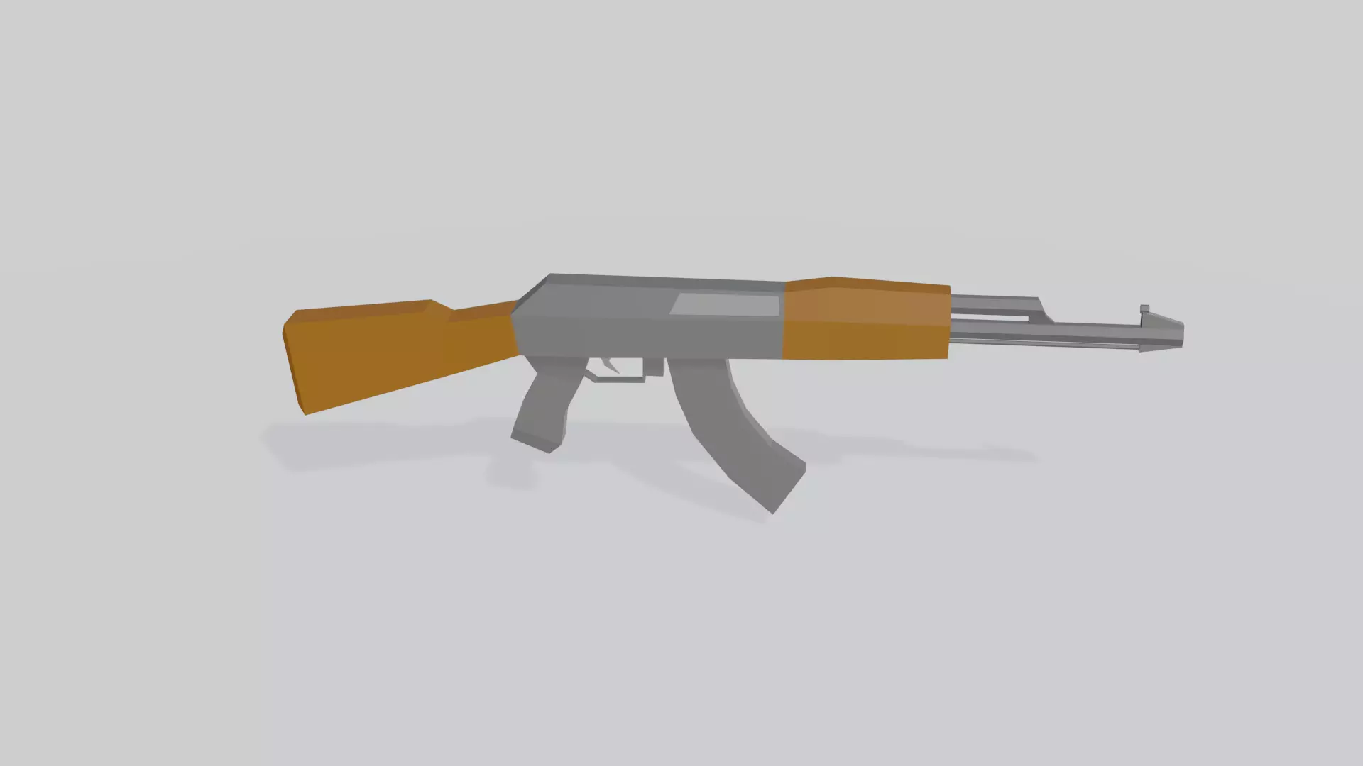 Low-Poly AK-47 rifle Low-poly 3D model_0