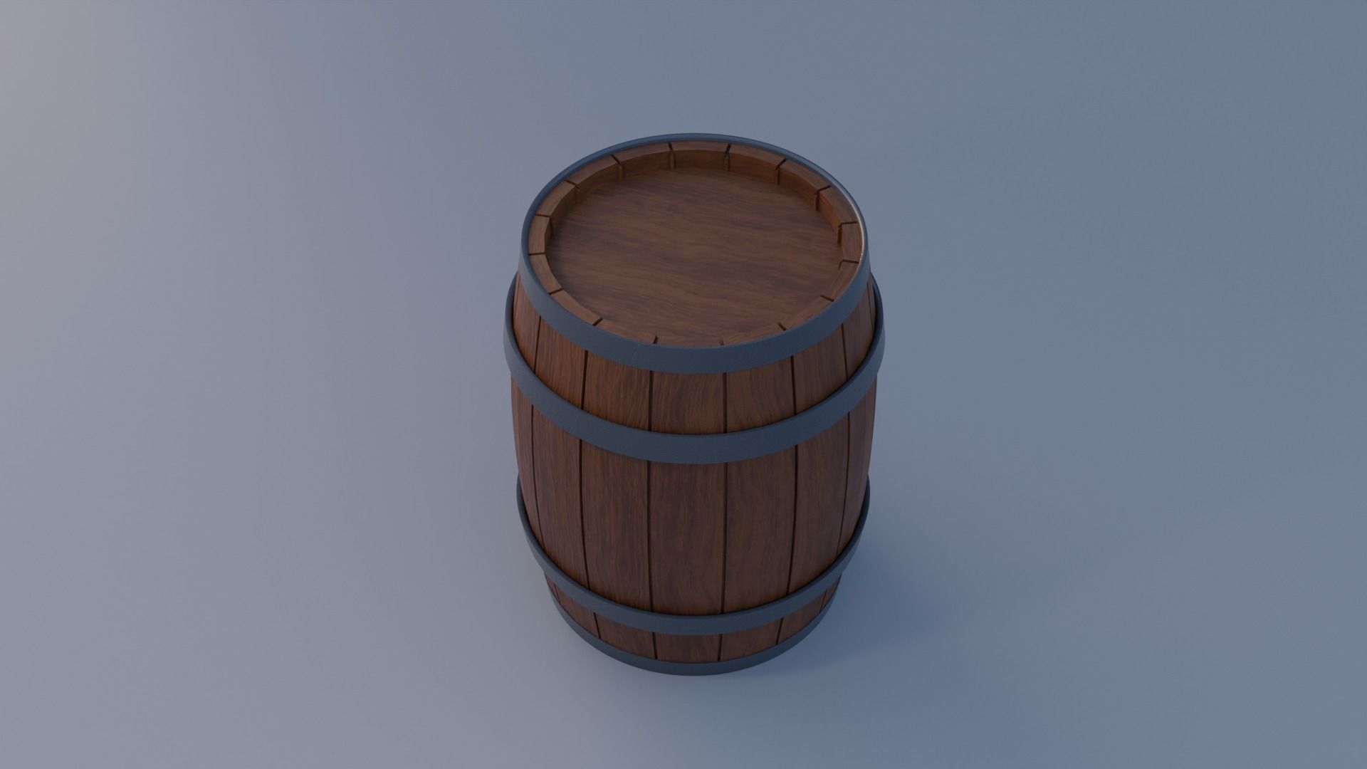 Barrel Wooden Low-poly 3D model Low-poly 3D model_1
