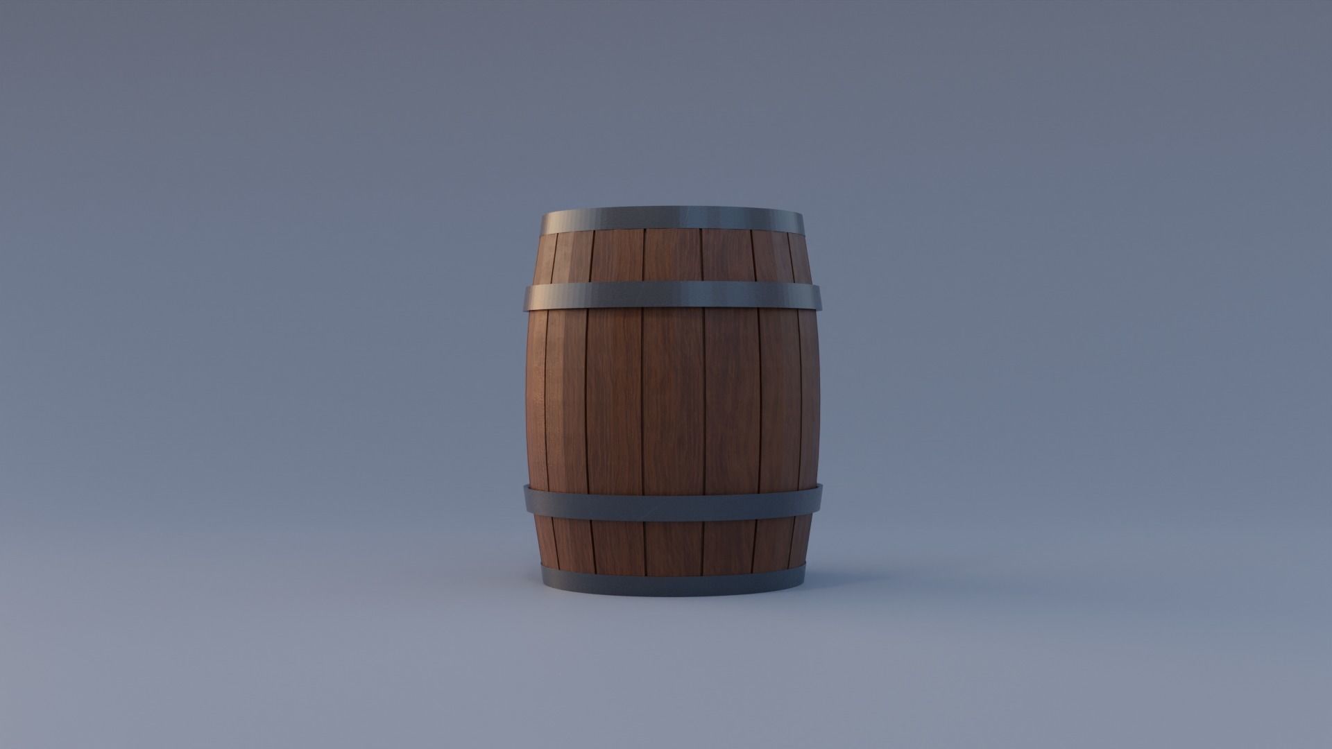 Barrel Wooden Low-poly 3D model Low-poly 3D model_3
