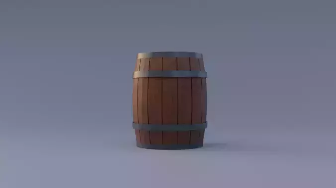 Barrel Wooden Low-poly 3D model
