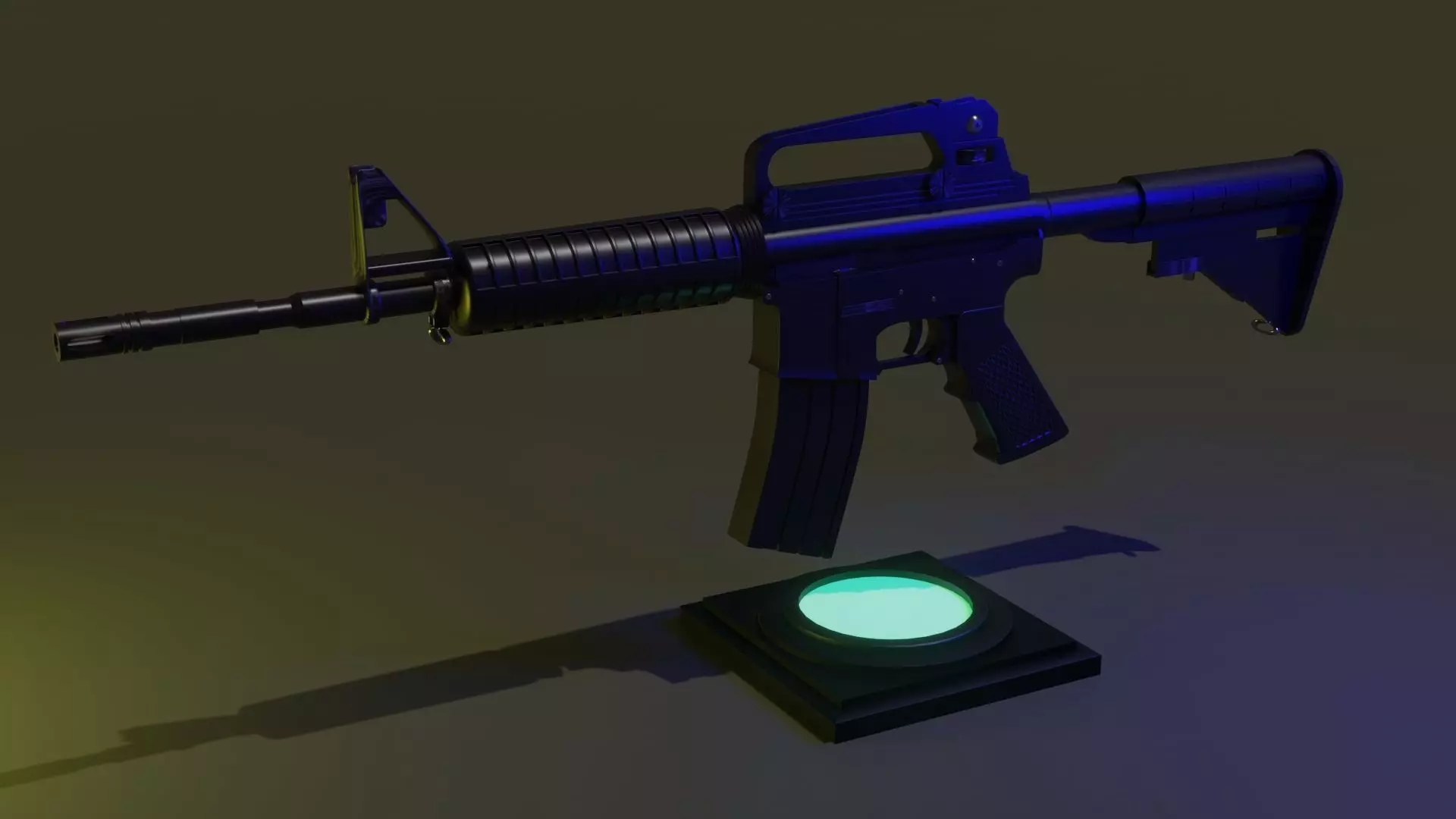 Semi-automatic rifle M4A1 Low-poly 3D model
