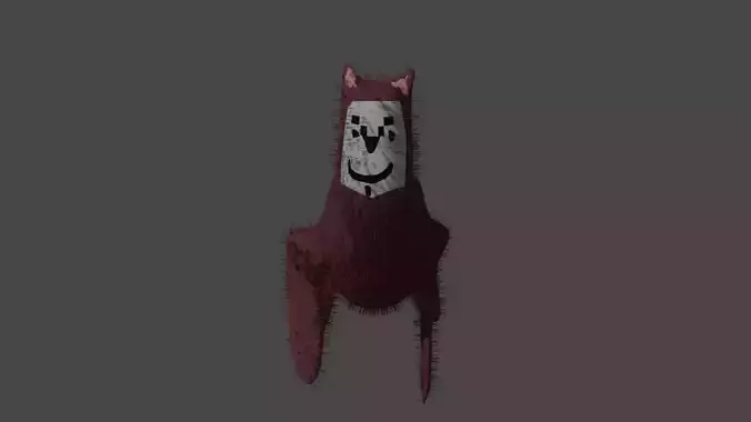 Funny anonymous cat Low-poly 3D model