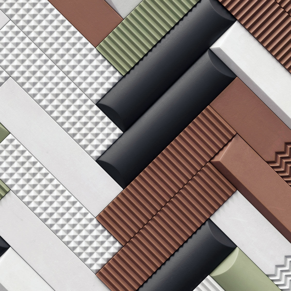 Tile Biscuit plan bianco n2 3D model_1