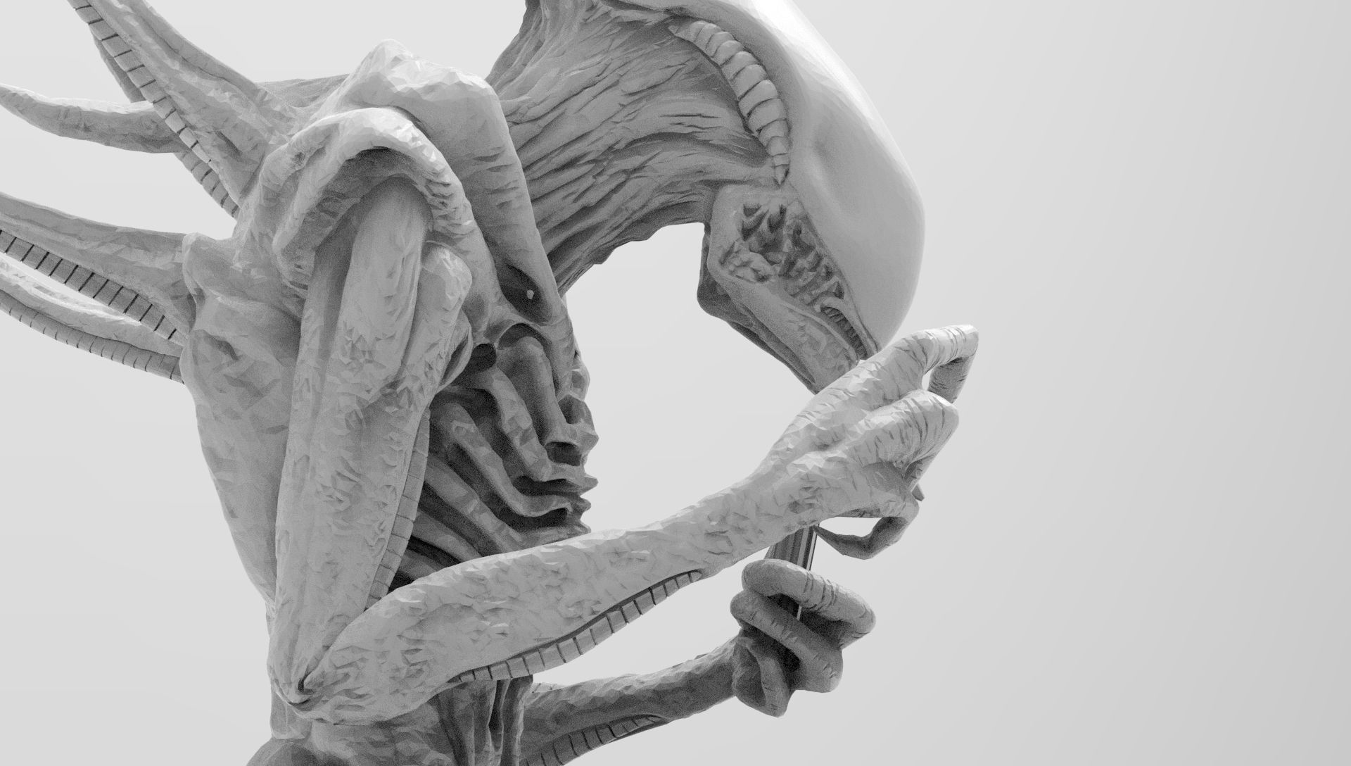 Alien Xenomorph Smoking Joint Tabaco Cigar  3D print model_22