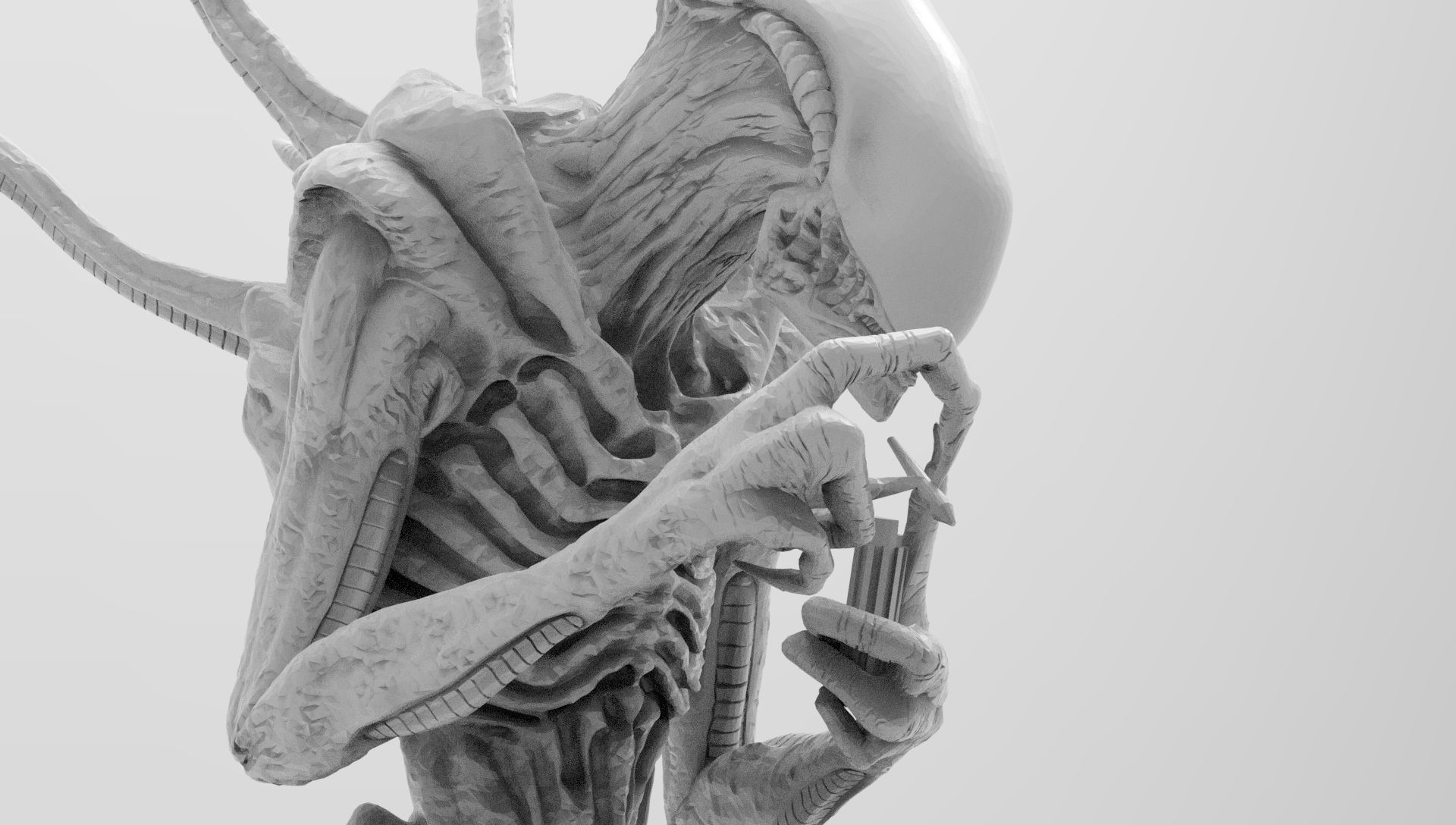 Alien Xenomorph Smoking Joint Tabaco Cigar  3D print model_17