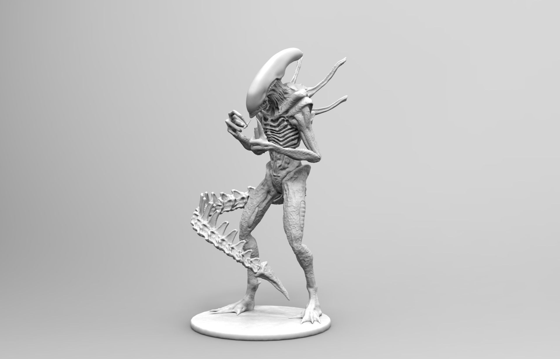 Alien Xenomorph Smoking Joint Tabaco Cigar  3D print model_2