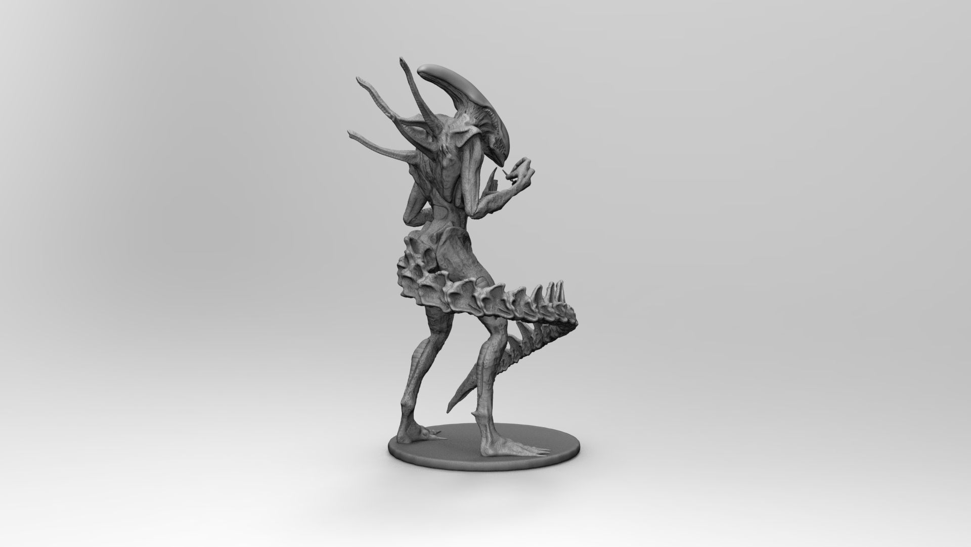 Alien Xenomorph Smoking Joint Tabaco Cigar  3D print model_20