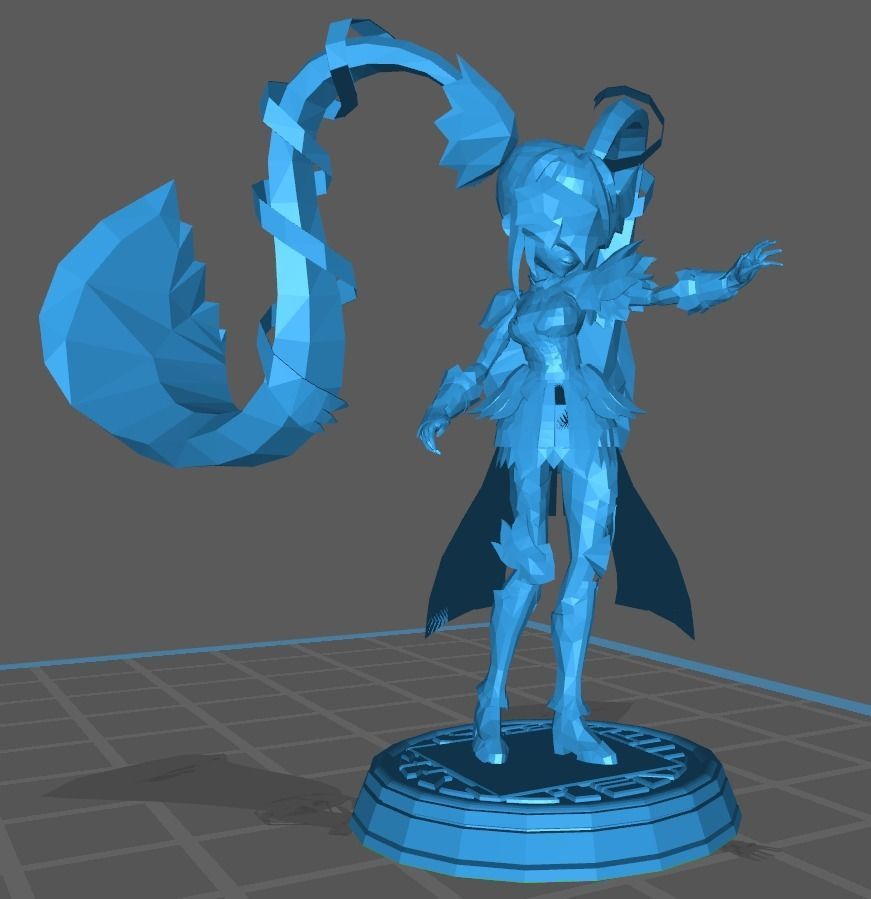 LovelyAngemon girl with long hair 3D print model_1