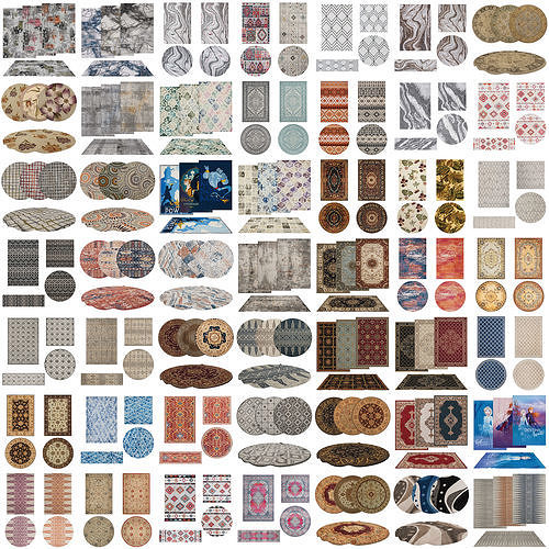 50 in 1 Rug Collection No 6 Low-poly 3D model