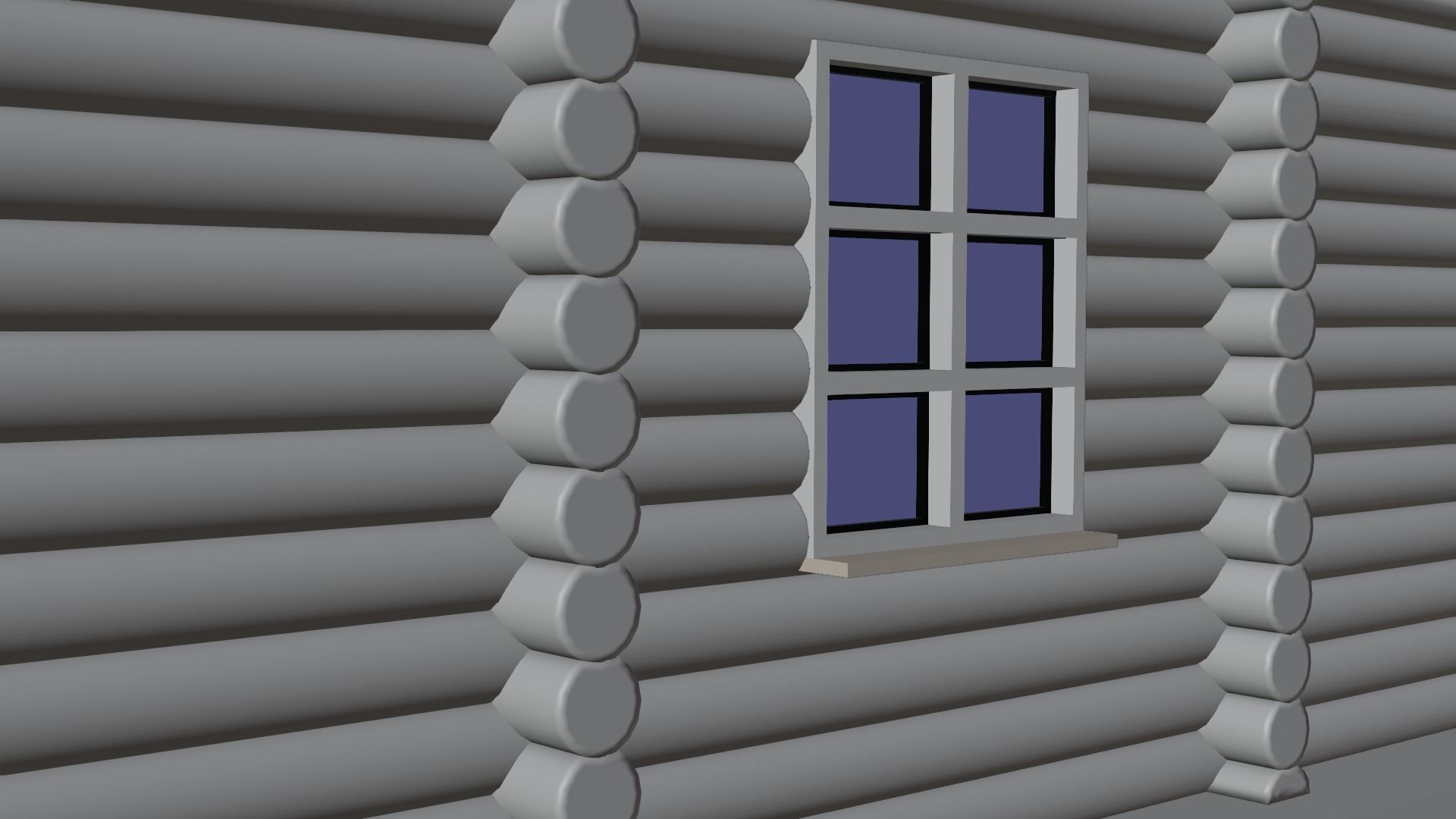 Log Cabin Painted 3D model_32