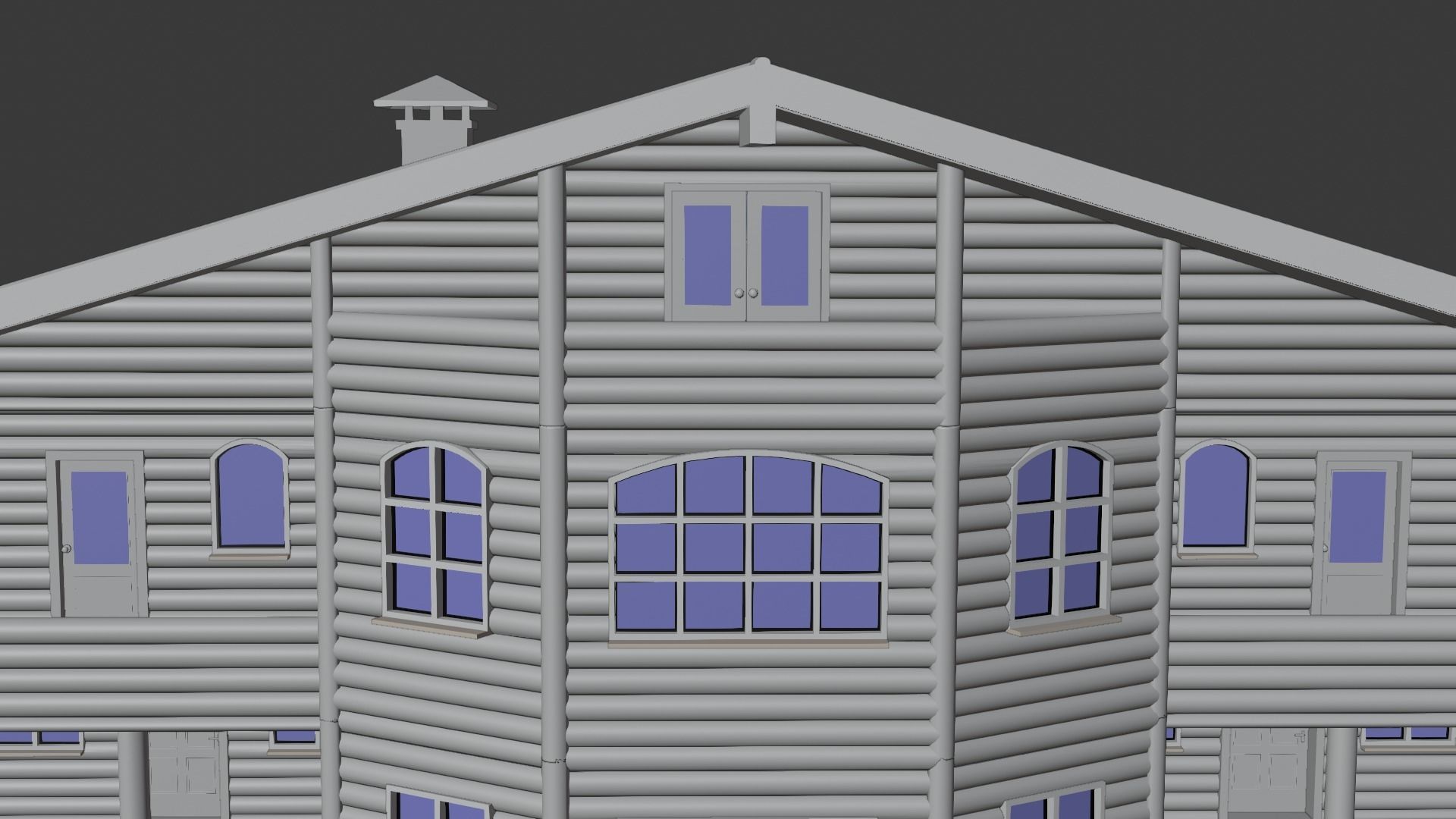 Log Cabin Painted 3D model_36