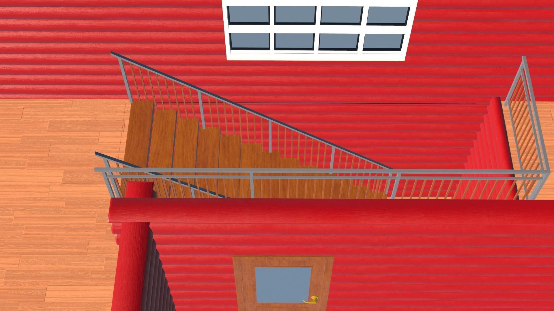 Log Cabin Painted 3D model_47