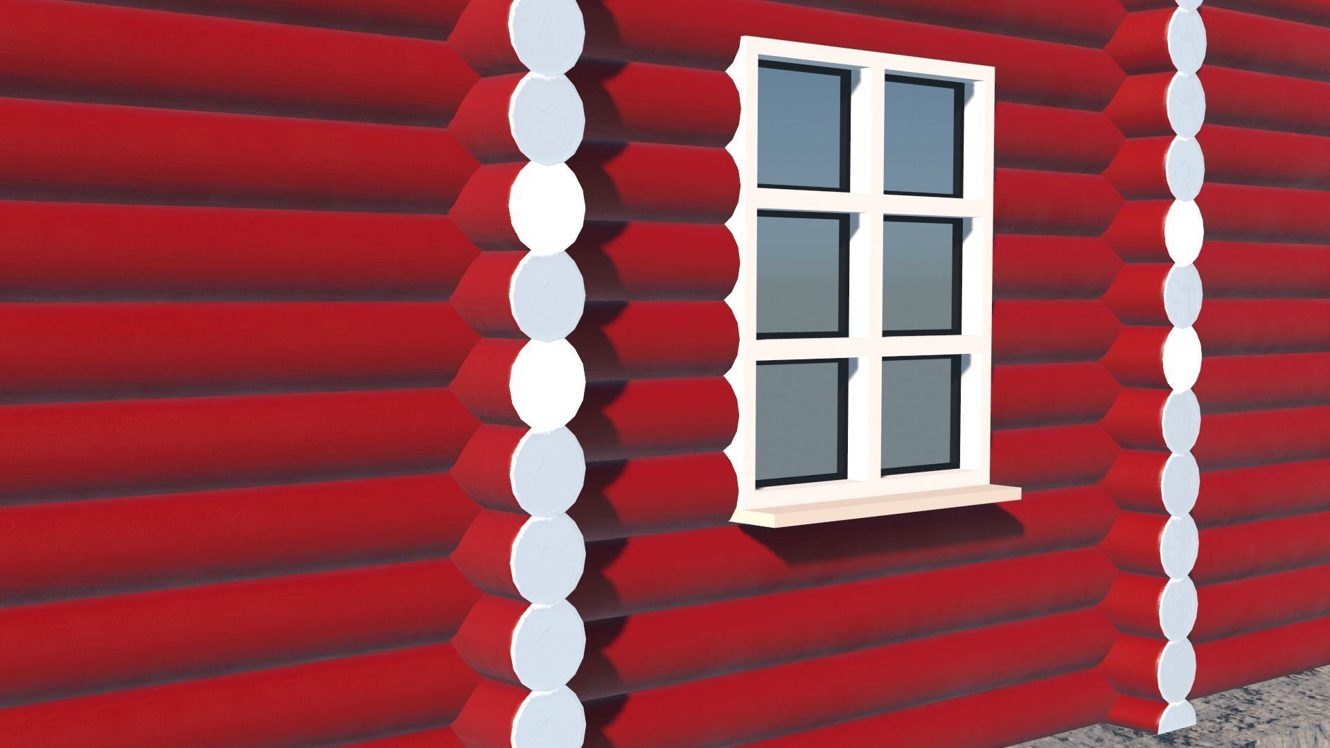Log Cabin Painted 3D model_33