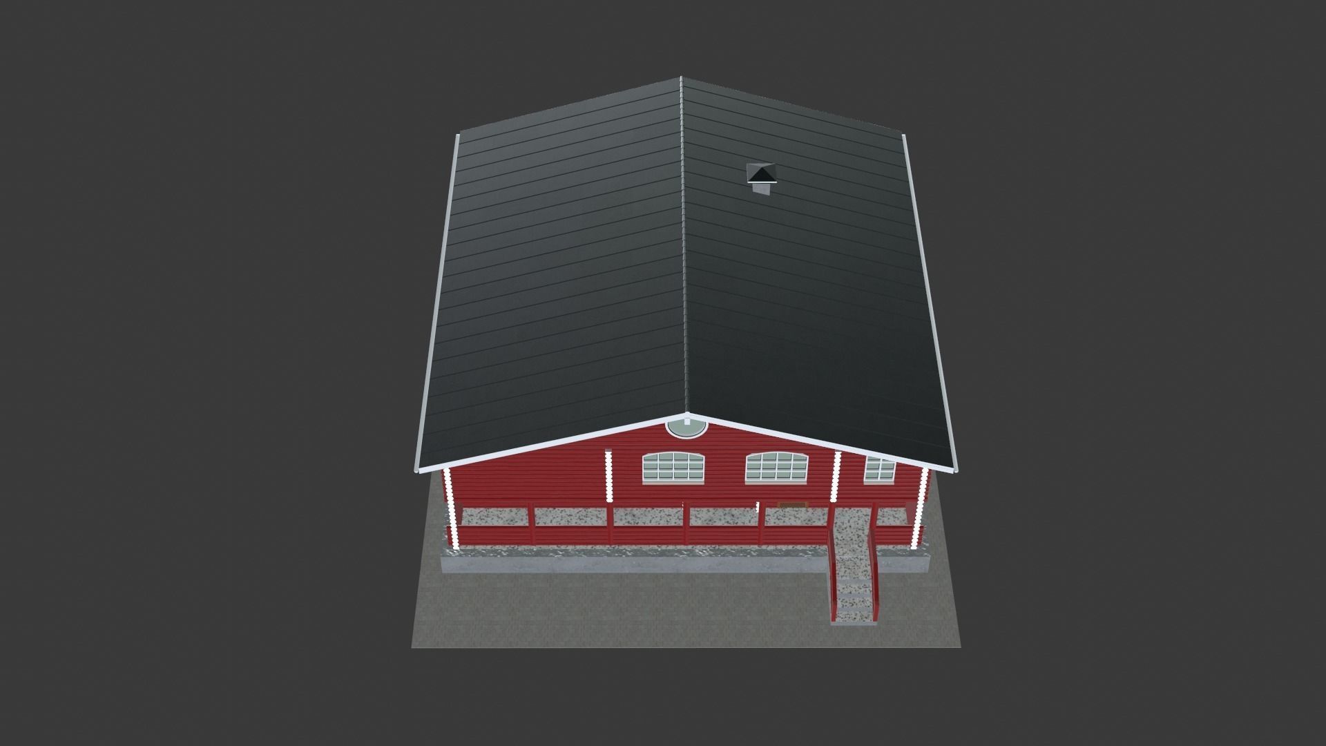Log Cabin Painted 3D model_21