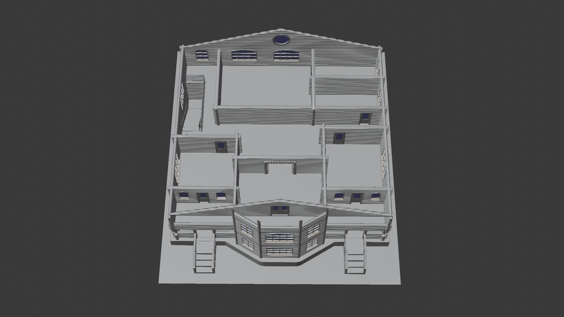 Log Cabin Painted 3D model_42