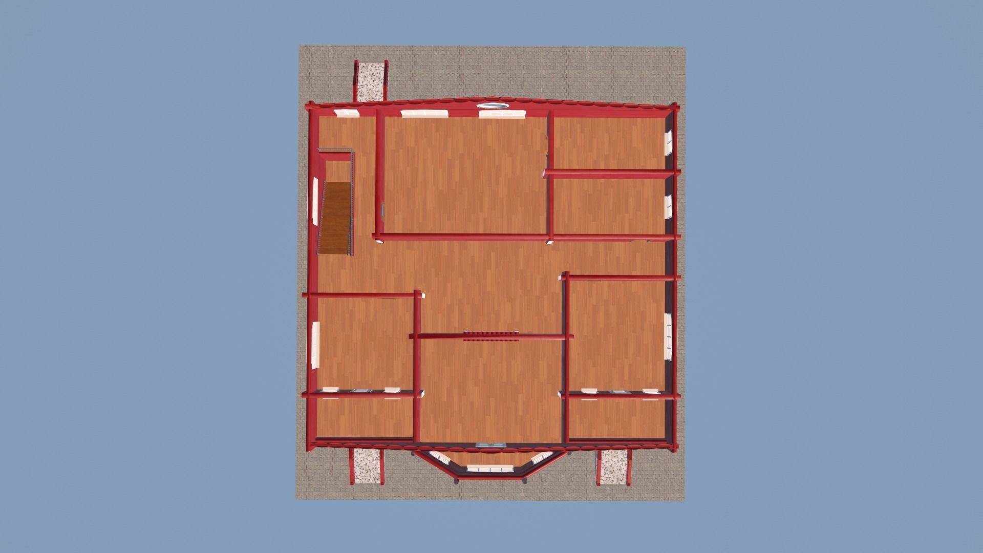 Log Cabin Painted 3D model_41