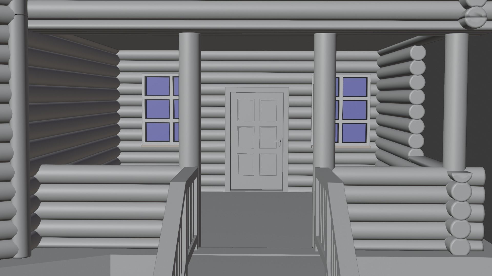 Log Cabin Painted 3D model_28