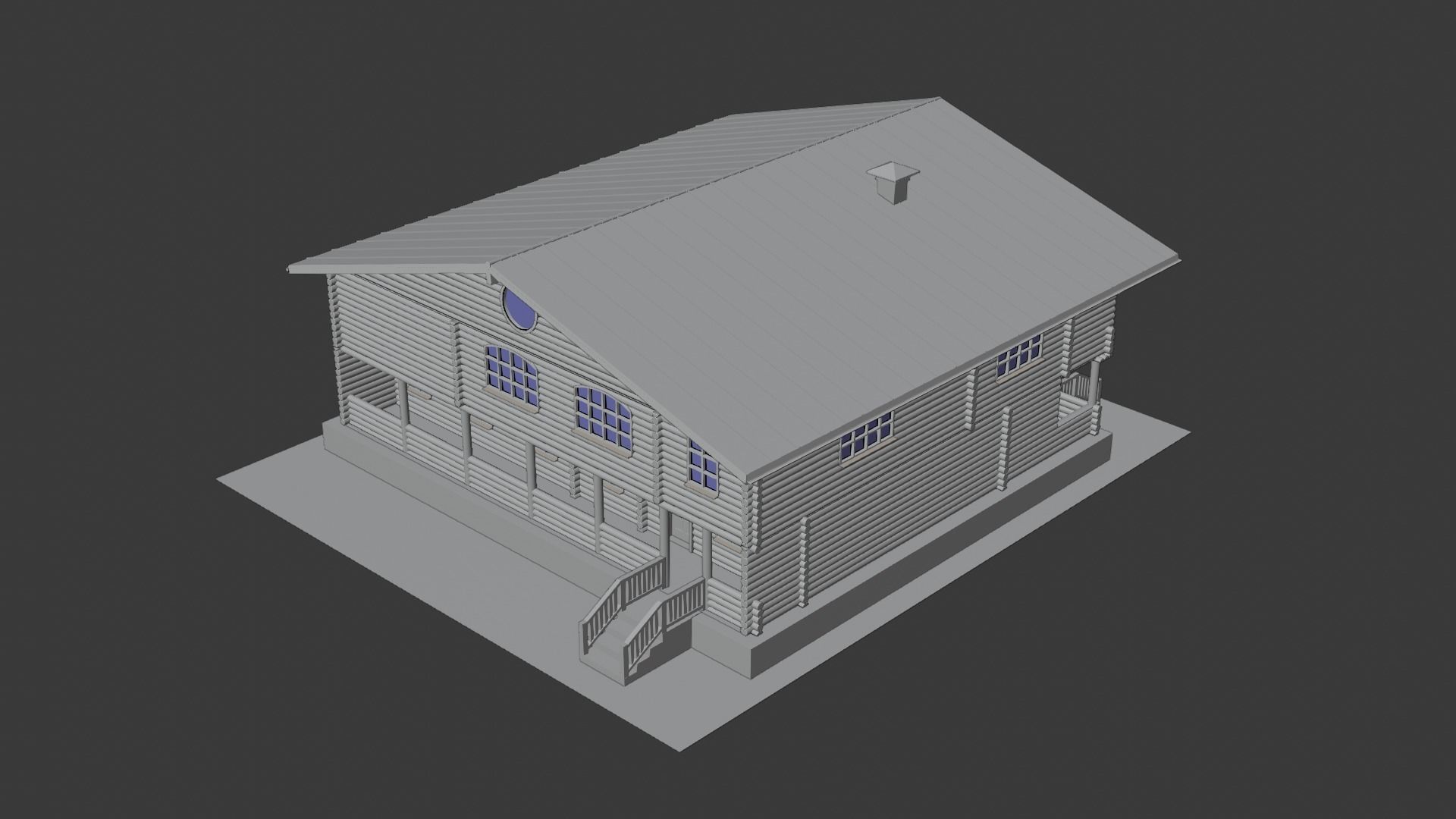 Log Cabin Painted 3D model_24