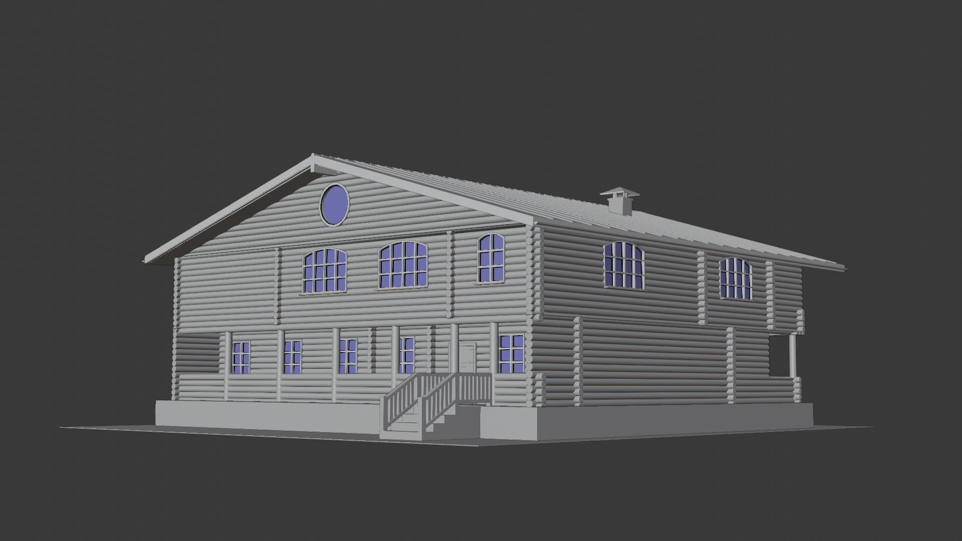 Log Cabin Painted 3D model_22