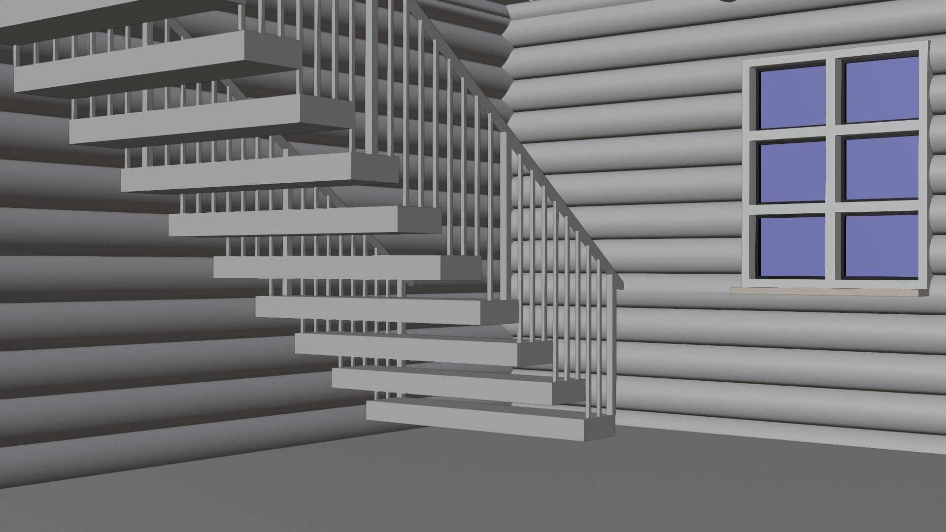 Log Cabin Painted 3D model_48