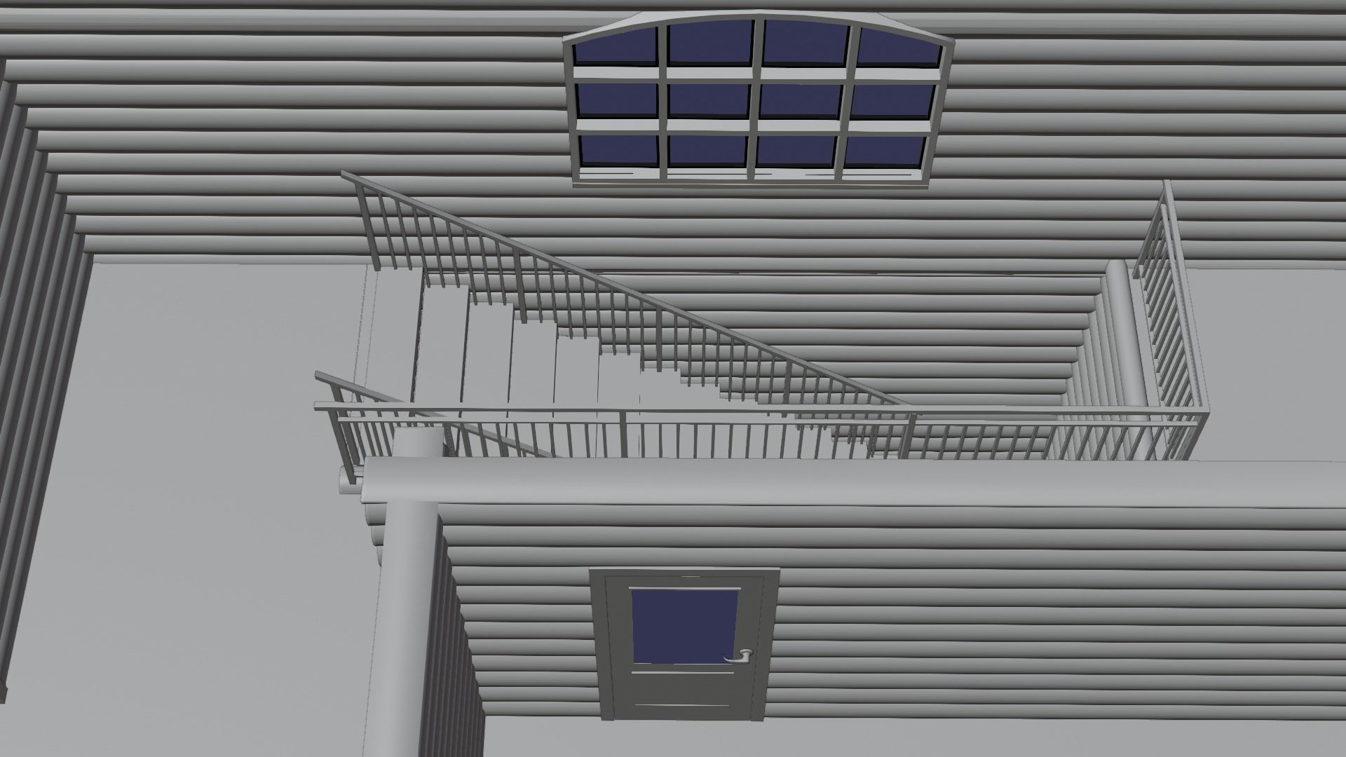 Log Cabin Painted 3D model_46