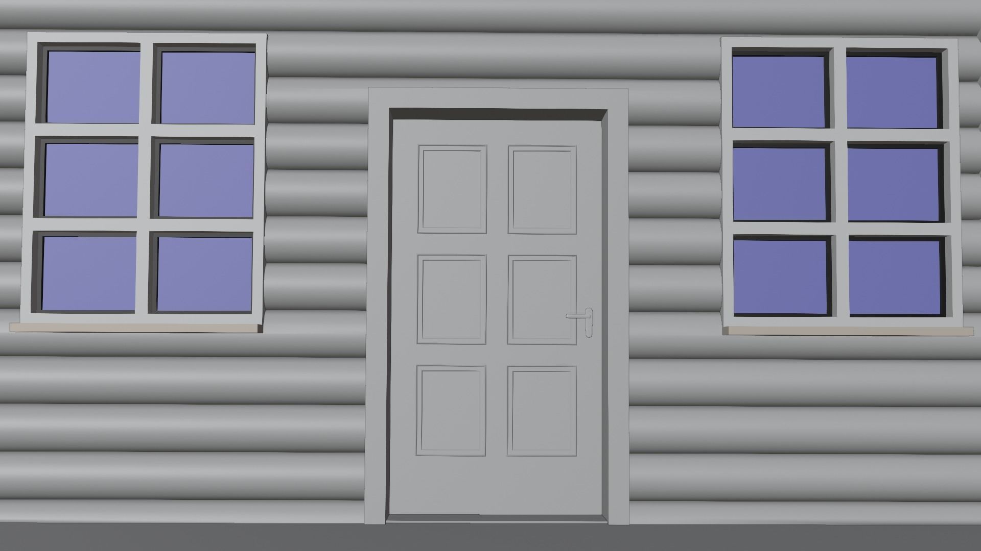 Log Cabin Painted 3D model_30