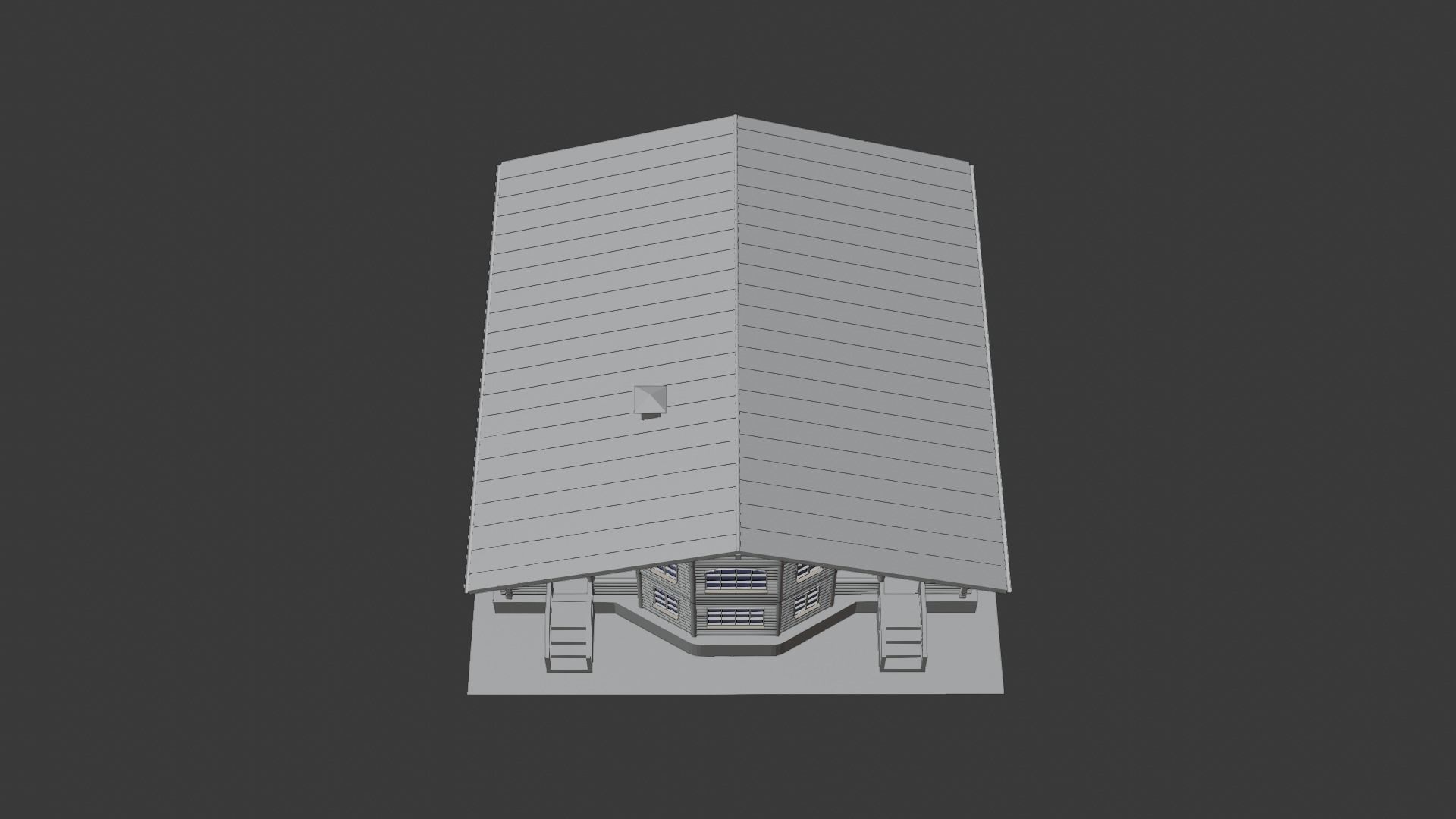 Log Cabin Painted 3D model_50